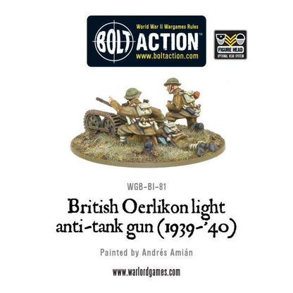 Bolt Action: British Oerlikon light anti-tank gun (1939-40)