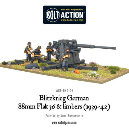 Bolt Action: German - Blitzkrieg German 88mm Flak 36 & limbers (1939-42)