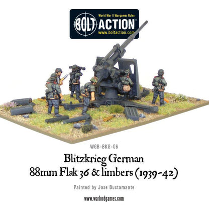 Bolt Action: German - Blitzkrieg German 88mm Flak 36 & limbers (1939-42)