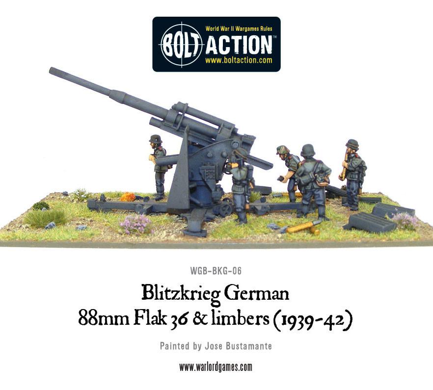 Bolt Action: German - Blitzkrieg German 88mm Flak 36 & limbers (1939-42)