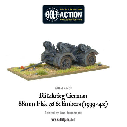 Bolt Action: German - Blitzkrieg German 88mm Flak 36 & limbers (1939-42)