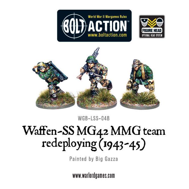 Bolt Action: German - Waffen-SS MG42 MMG team redeploying (1943-45)