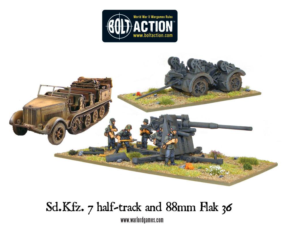 Bolt Action: German - Sd.Kfz 7 and 88mm Flak gun