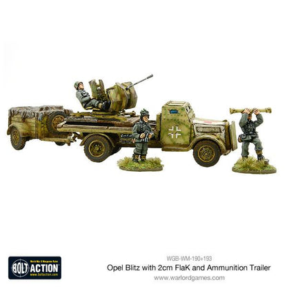 Bolt Action: German - Opel Blitz with 2cm FlaK & Ammunition Trailer