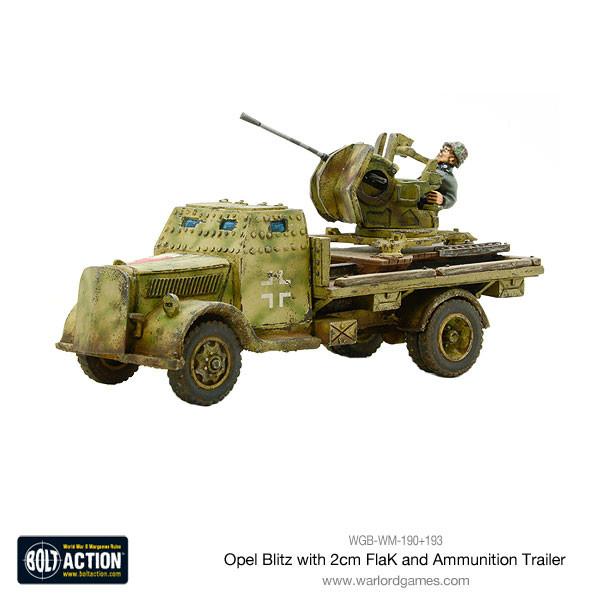 Bolt Action: German - Opel Blitz with 2cm FlaK & Ammunition Trailer