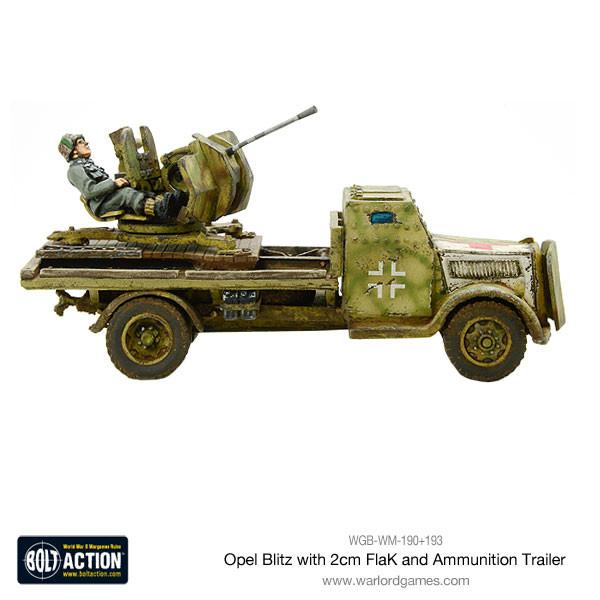 Bolt Action: German - Opel Blitz with 2cm FlaK & Ammunition Trailer