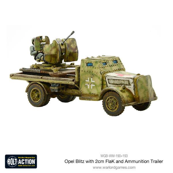 Bolt Action: German - Opel Blitz with 2cm FlaK & Ammunition Trailer