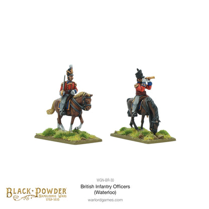 Black Powder: British - Mounted Napoleonic British Infantry Officers (Waterloo campaign)