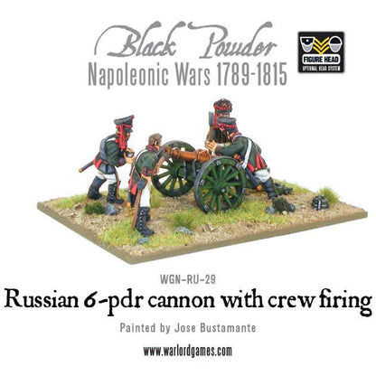 Black Powder: Napoleonic Russian 6 pdr cannon 1809-1815 with crew firing