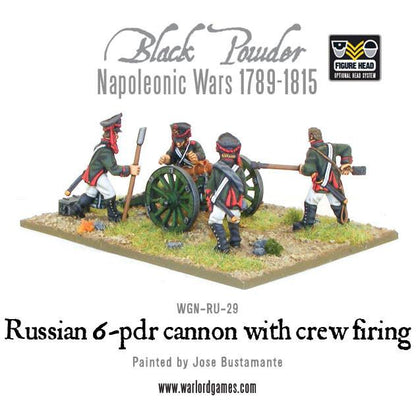 Black Powder: Napoleonic Russian 6 pdr cannon 1809-1815 with crew firing