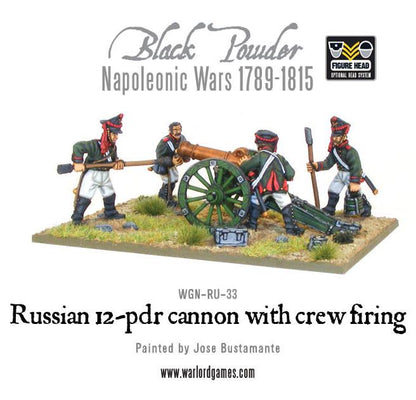 Black Powder: Napoleonic Russian 12 pdr cannon 1809-1815 with crew firing