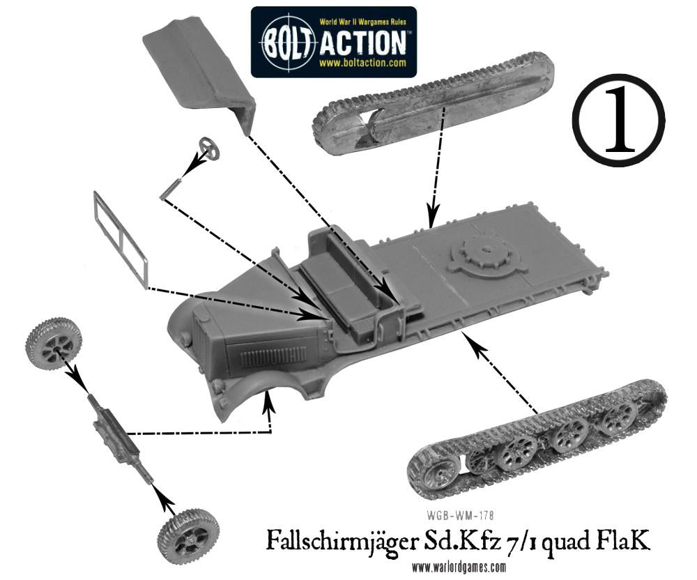 Bolt Action: German - Fallschirmjager Sd.Kfz 7/1 quad FlaK