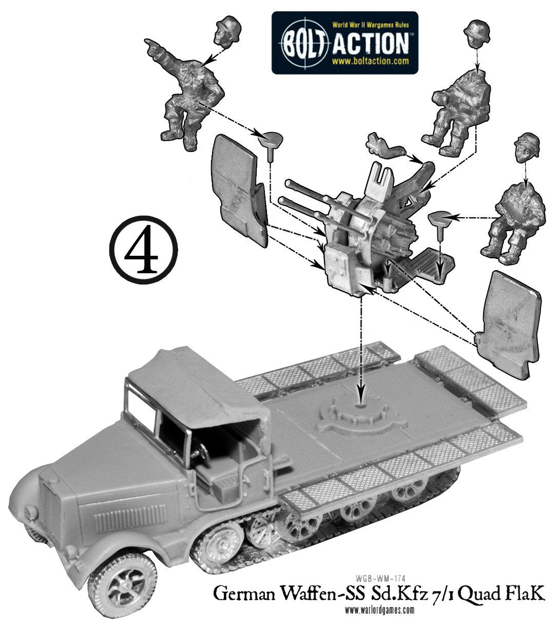 Bolt Action: German - Waffen-SS Sd.Kfz 7/1 quad FlaK