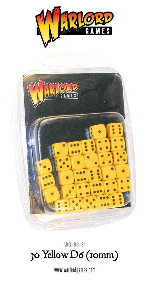 Black Seas: 30 Yellow D6 (10mm)