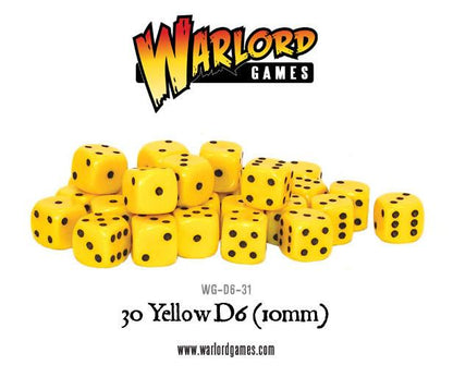 Black Seas: 30 Yellow D6 (10mm)