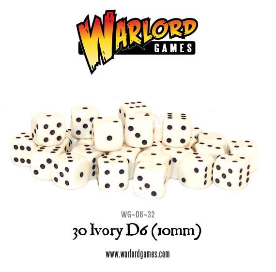 Black Seas: 30 Ivory D6 (10mm)