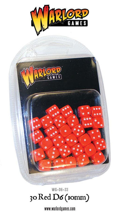 Black Seas: 30 Red D6 (10mm)