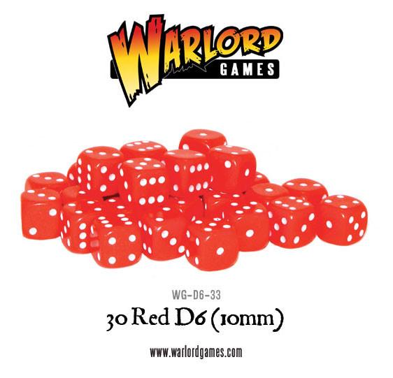 Black Seas: 30 Red D6 (10mm)