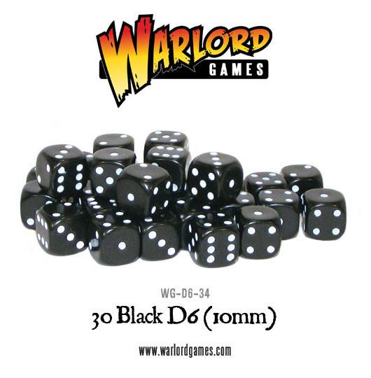 Black Seas: 30 Black D6 (10mm)