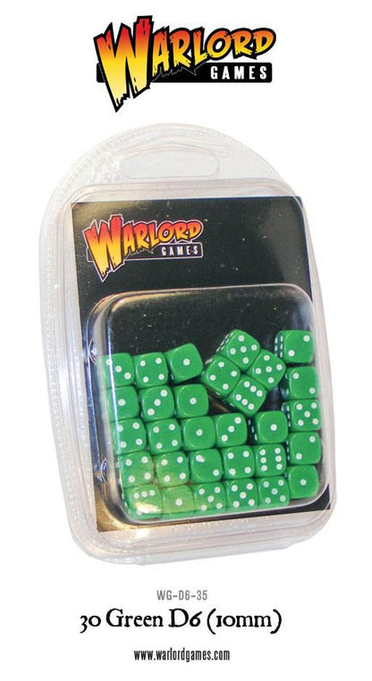 Black Seas: 30 Green D6 (10mm)