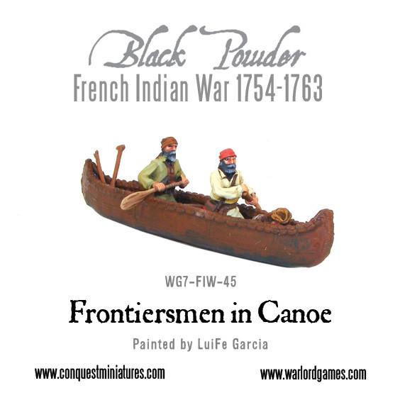 Black Powder: French-Indian War Frontiersmen in Canoe