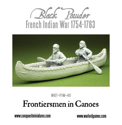 Black Powder: French-Indian War Frontiersmen in Canoe