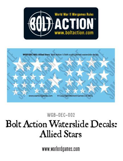 Bolt Action: Allied Stars decal sheet