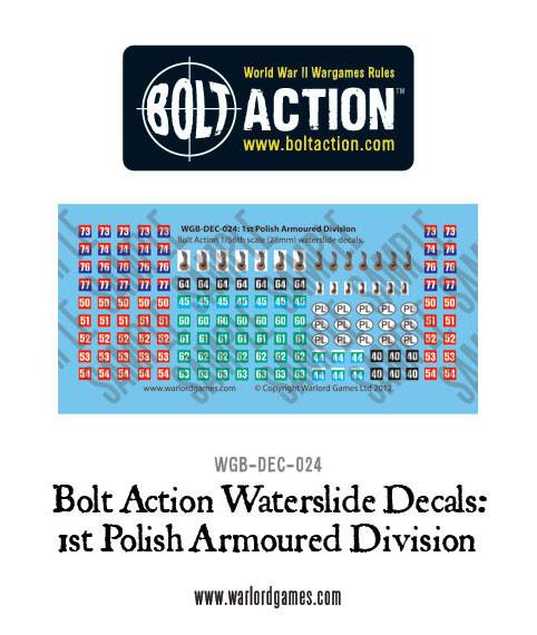 Bolt Action: 1st Polish Armoured Division decal sheet