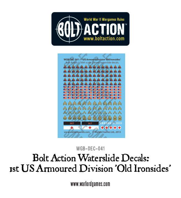 Bolt Action: USA - 1st US Armoured Division 'Old Ironsides' decals