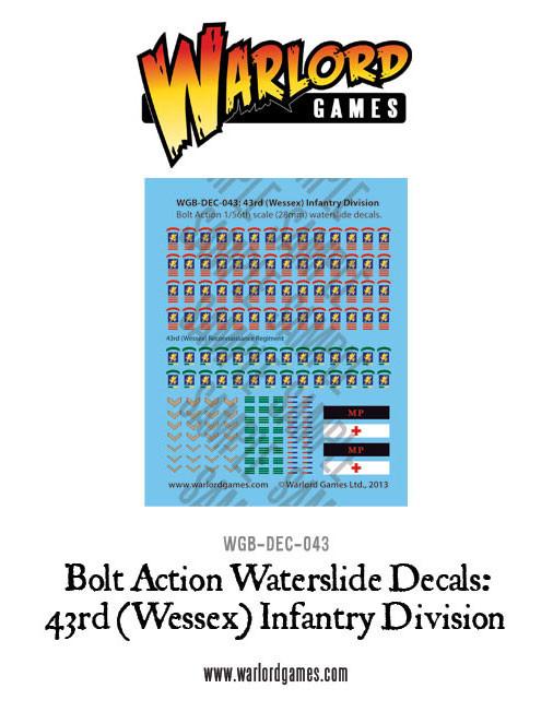 Bolt Action: British 43rd (Wessex) Infantry Division decal sheet