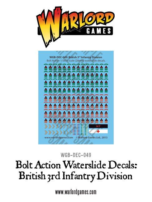 Bolt Action: British 3rd Infantry Division decal sheet