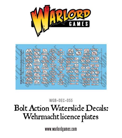 Bolt Action: German - Wehrmacht licence plates decal sheet
