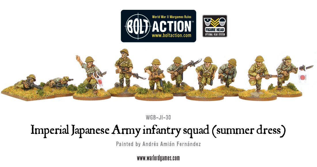 Bolt Action: Japan - Imperial Japanese Army infantry squad (summer dress)
