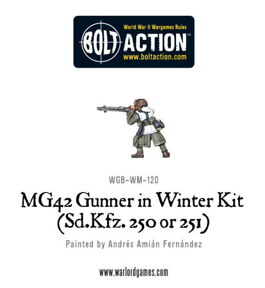 Bolt Action: German - MG42 Gunner in Winter kit (Sd.Kfz 250 or 251)