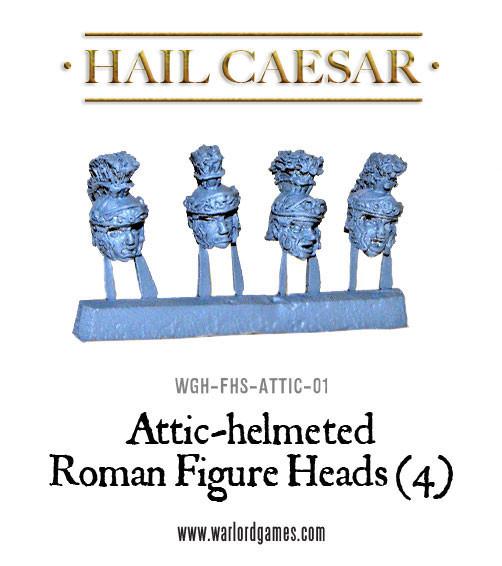 Hail Caesar: Romans - Attic-helmeted Roman Figure Heads (4)