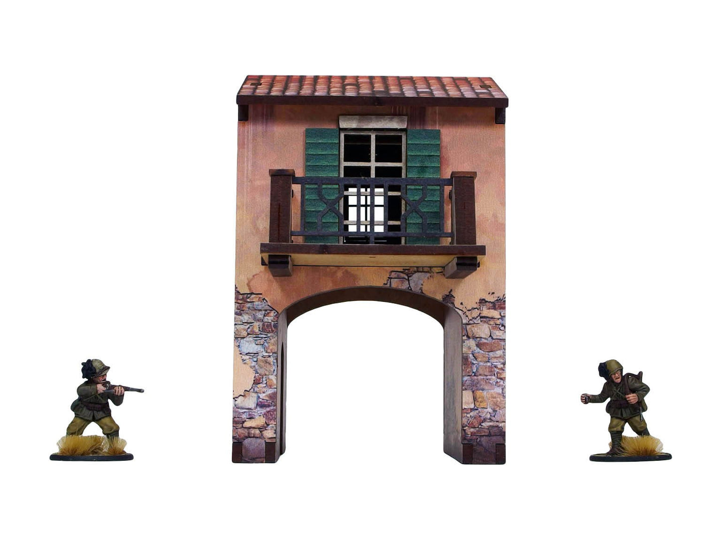 Bolt Action: Italian - WW2 Italy Gate Balcony (1) PREPAINTED [28mm/1:56]